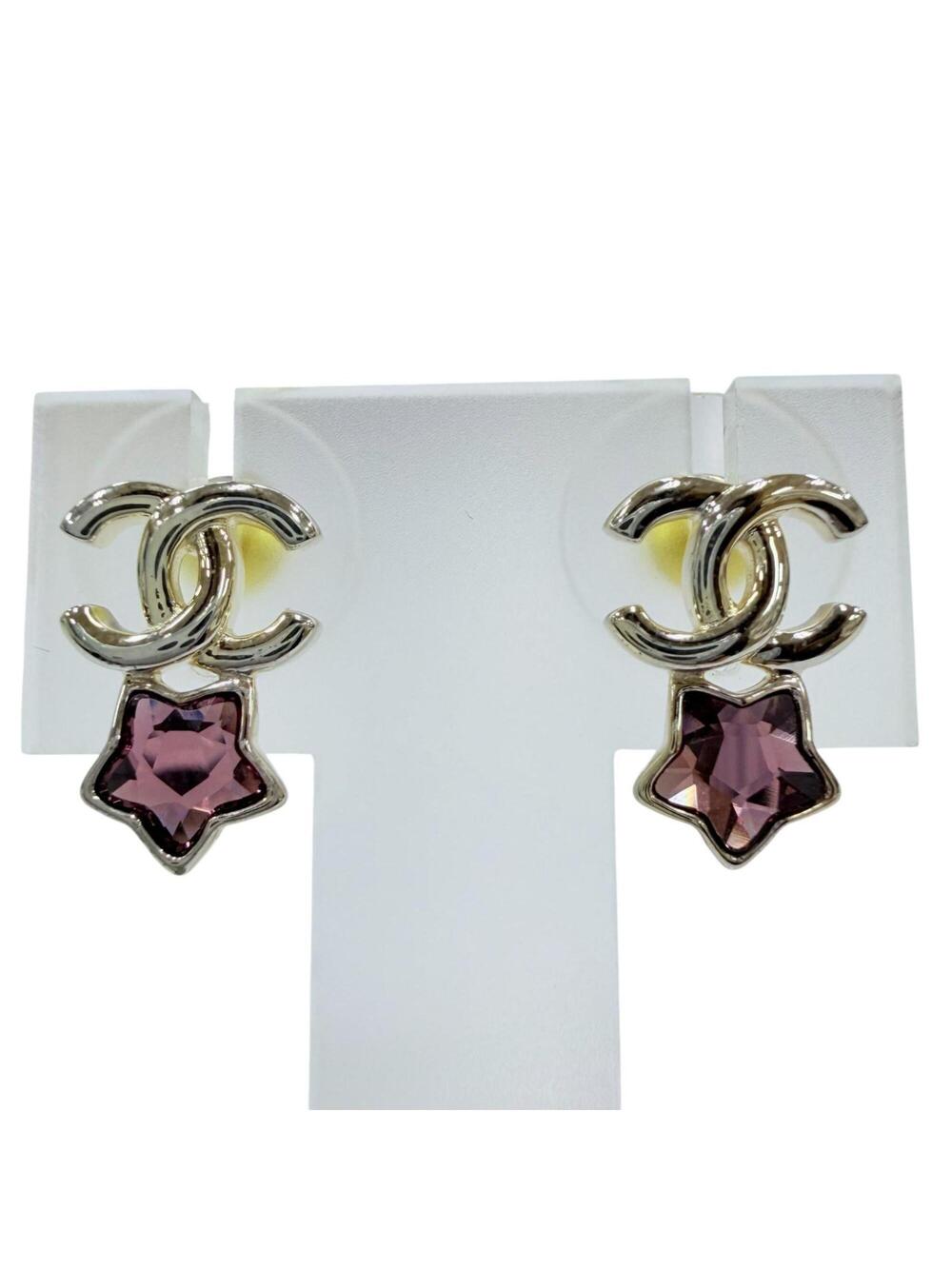 Chanel Cc Logo Star Earrings Sterling #343233C94B
